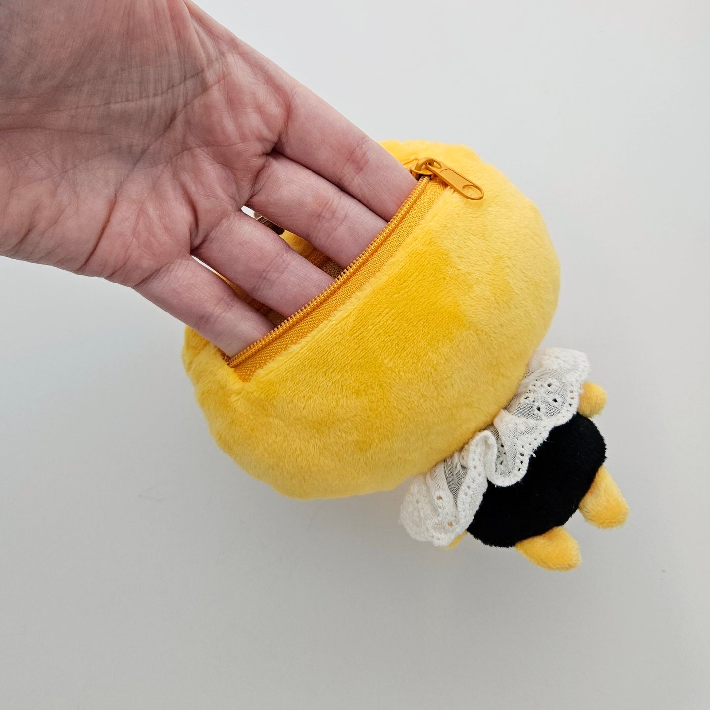 pumpkin boi plush keychain with zipper pouch