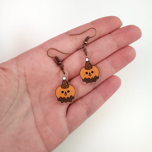 Pumpkin Boi acrylic earrings