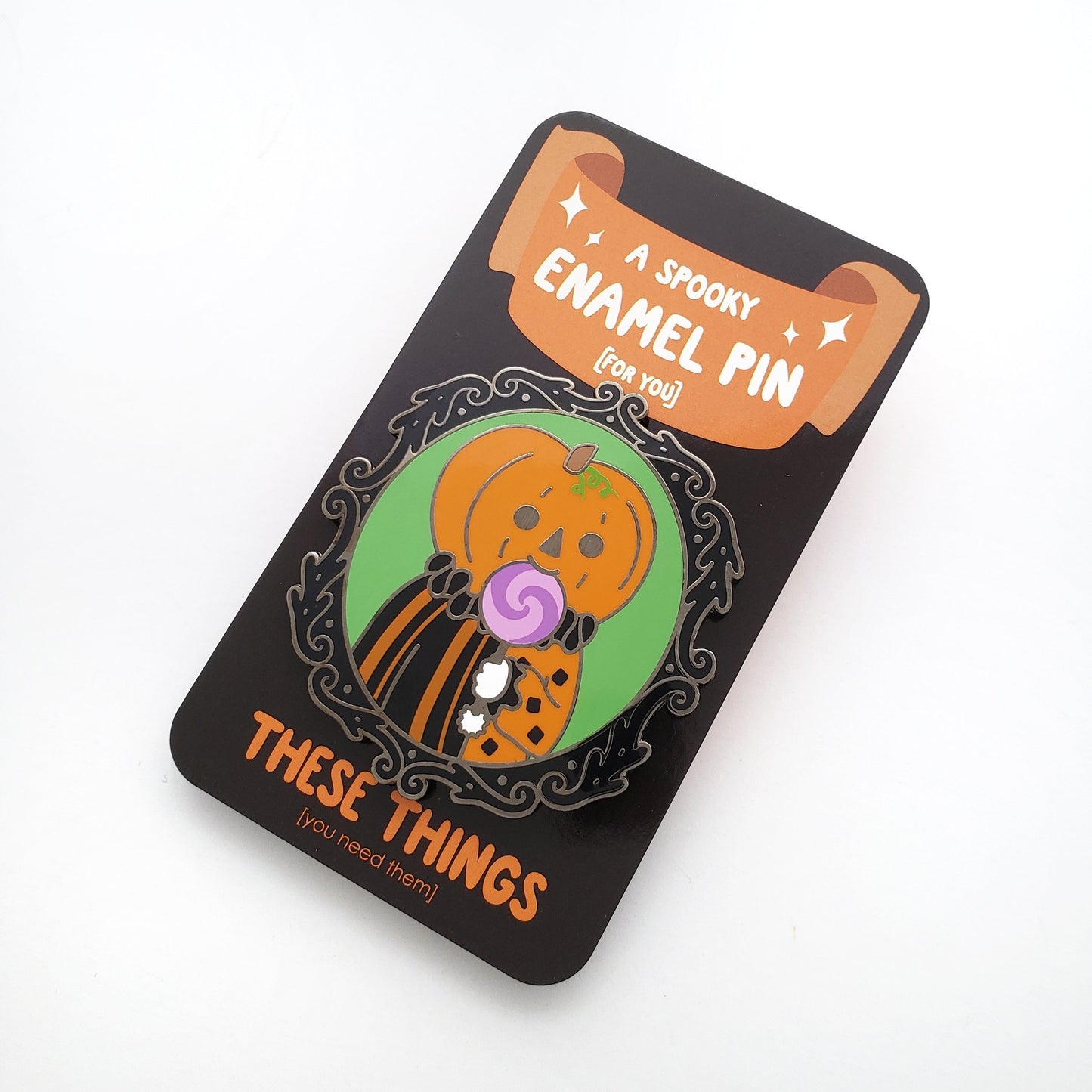 Pumpkin Boi Sweetie enamel pin // halloween pin