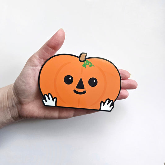 Pumpkin Boi vinyl peeker sticker