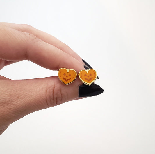 Jack-o-Lantern Heart earrings