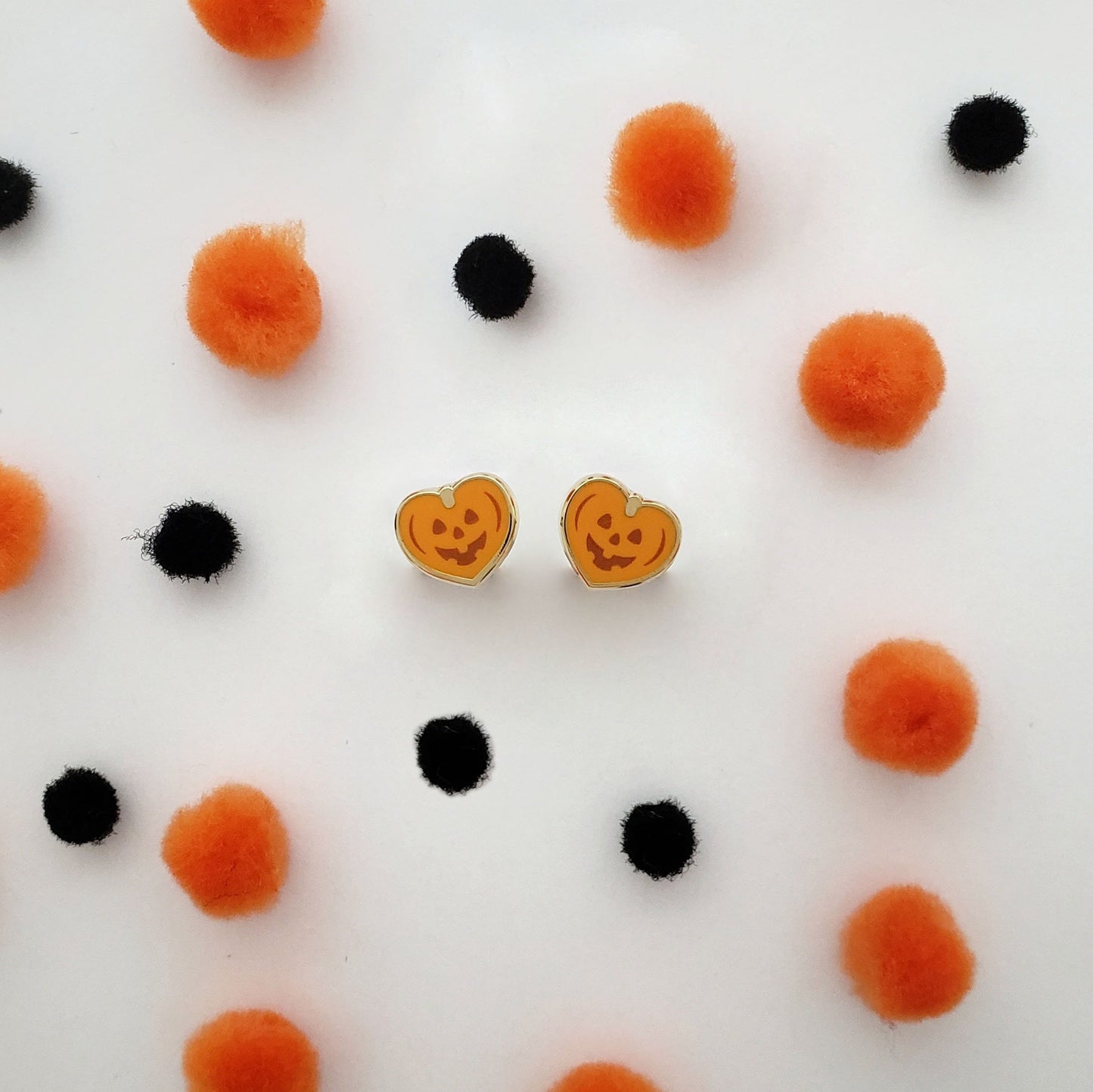 Jack-o-Lantern Heart earrings