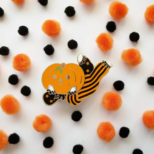 Pumpkin Boi Layin' enamel pin // halloween pin