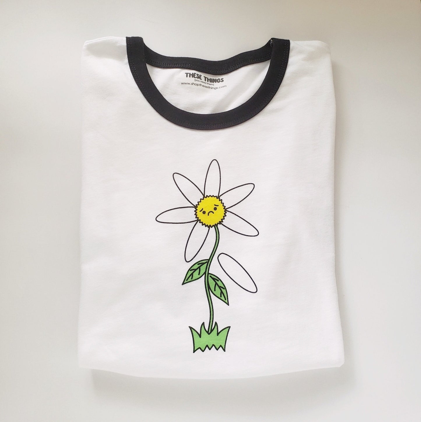 Sad Flower unisex ringer t-shirt