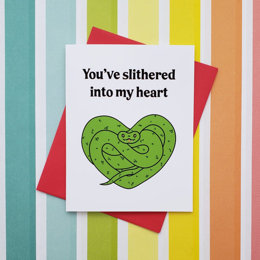 You've slithered into my heart // snake valentine's day card