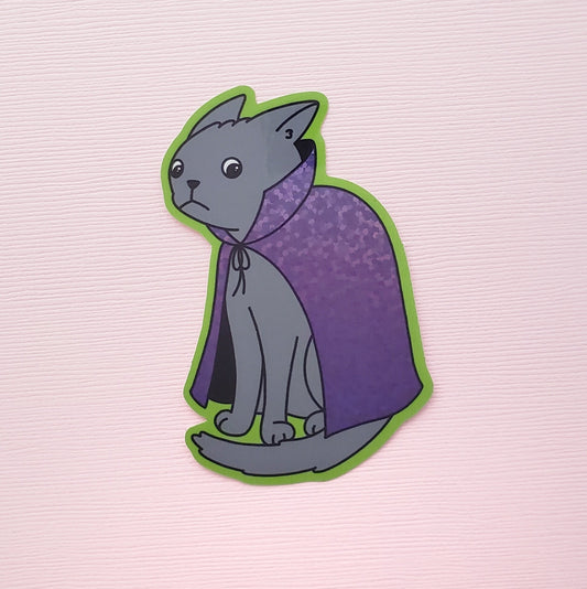 Wizard Kitty glitter sticker