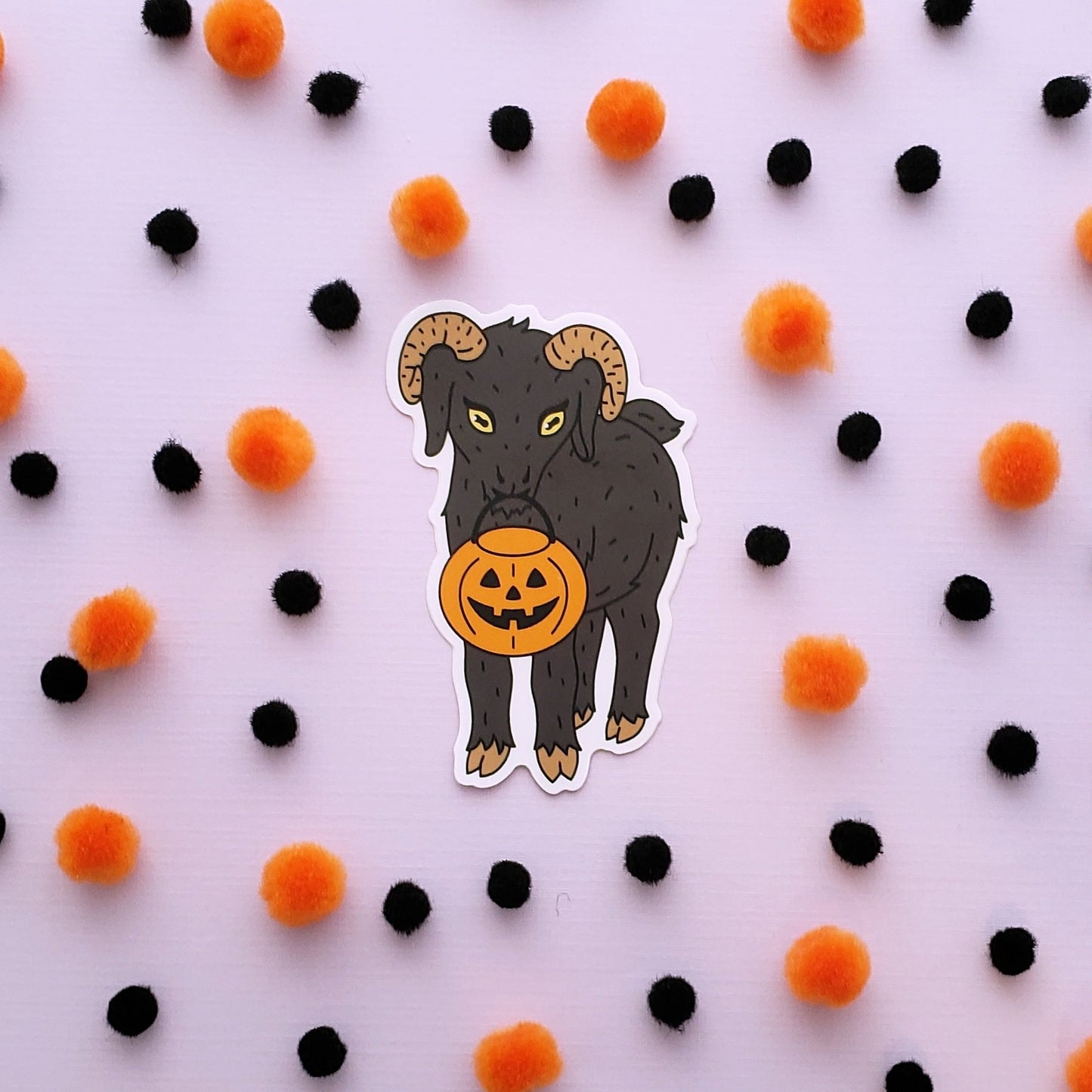 Trick-or-Treat Goat vinyl sticker