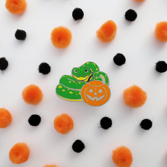 Trick-or-Treat Snake enamel pin // Halloween pin