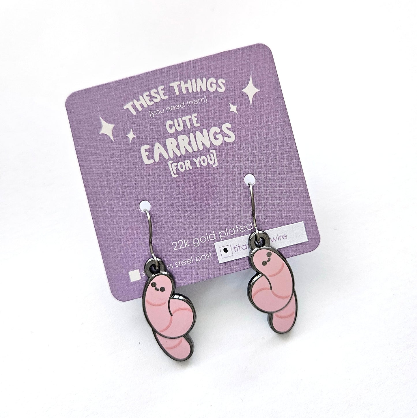 Twirly Worm dangle earrings