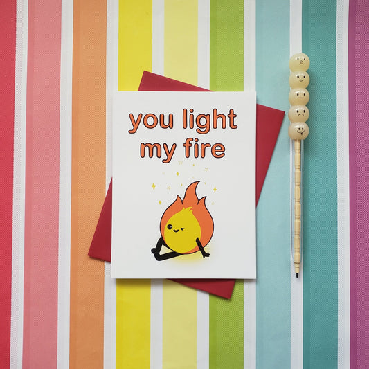 You Light my Fire greeting card // valentine